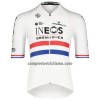 Completo Maglia + Pantaloncino con bretelle 2022 INEOS Grenadiers Campione Britannico Manica Corta Bianco